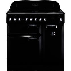 Rangemaster Elan 90cm Electric Ceramic 75200 Range Cooker in Black with Ceramic Hob